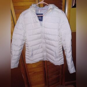 American Eagle Outfitters White Puffer Jacket Size xL
